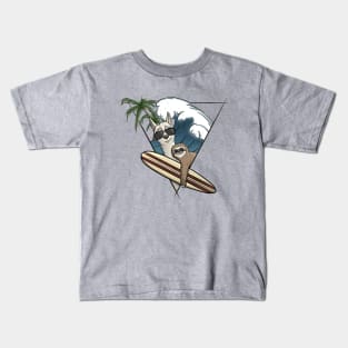 Surfer Llama And Sloth Kids T-Shirt